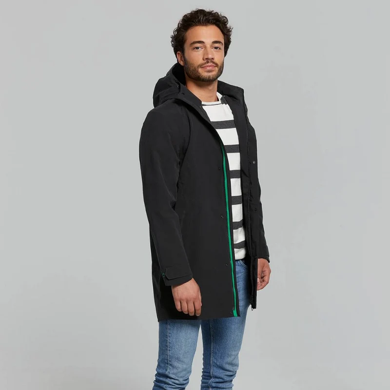 Parka de pluie vélo étanche noir pour hommes Mosse Basil