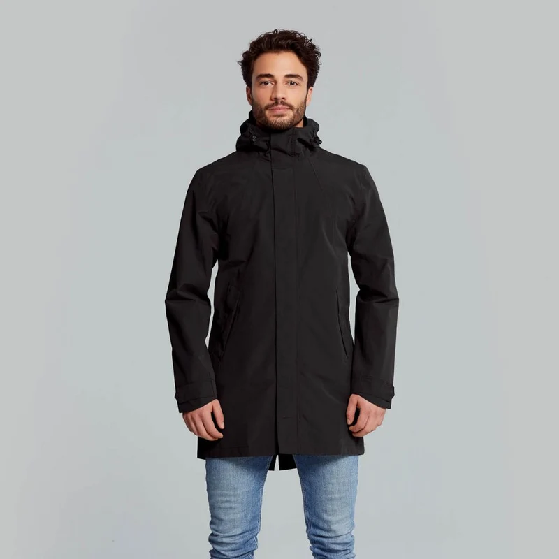 Parka de pluie vélo étanche noir pour hommes Mosse Basil