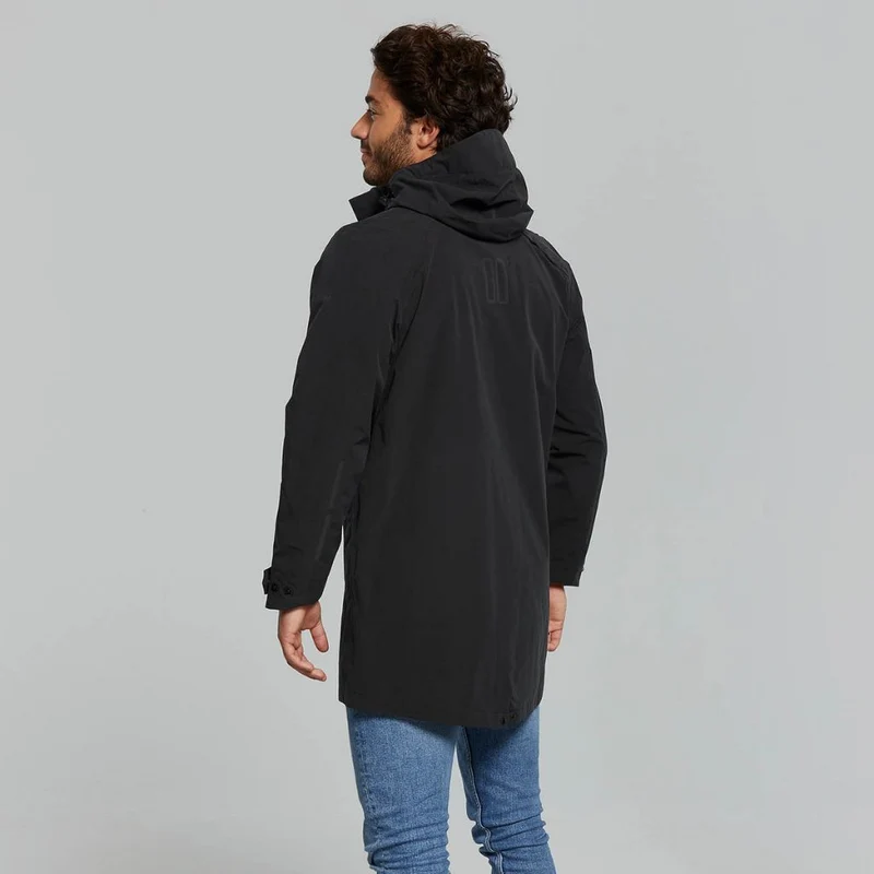 Parka de pluie vélo étanche noir pour hommes Mosse Basil
