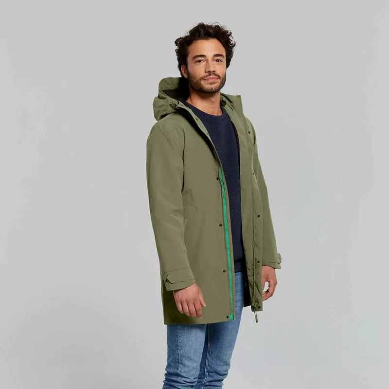 Parka de pluie vélo étanche vert olive pour hommes Mosse Basil