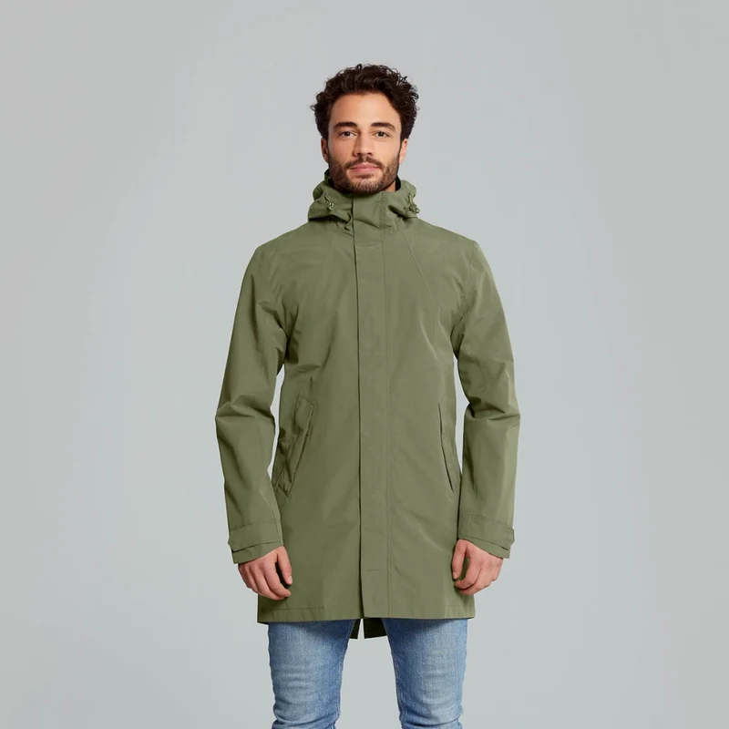 Parka de pluie vélo étanche vert olive pour hommes Mosse Basil