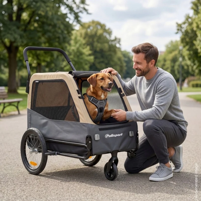 Remorque vélo pour chien 2-en-1 Polisport jusqu’à 23 kg