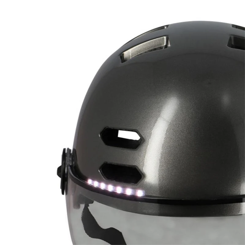 Casque de vélo avec visière et clignotants intégrés Optimiz
