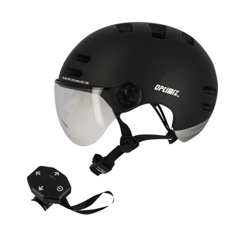 Casque de vélo avec visière et clignotants intégrés Optimiz