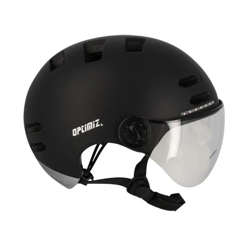 Casque de vélo avec visière et clignotants intégrés Optimiz