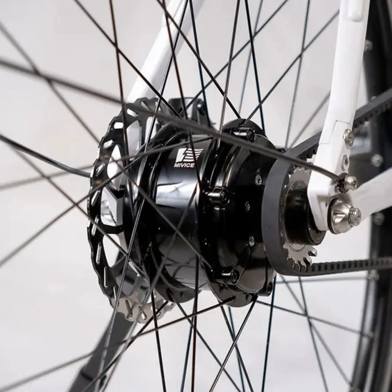 Vélo électrique avec clignotants intégrés Ellipse E2ST Courroie Fourche Rigide