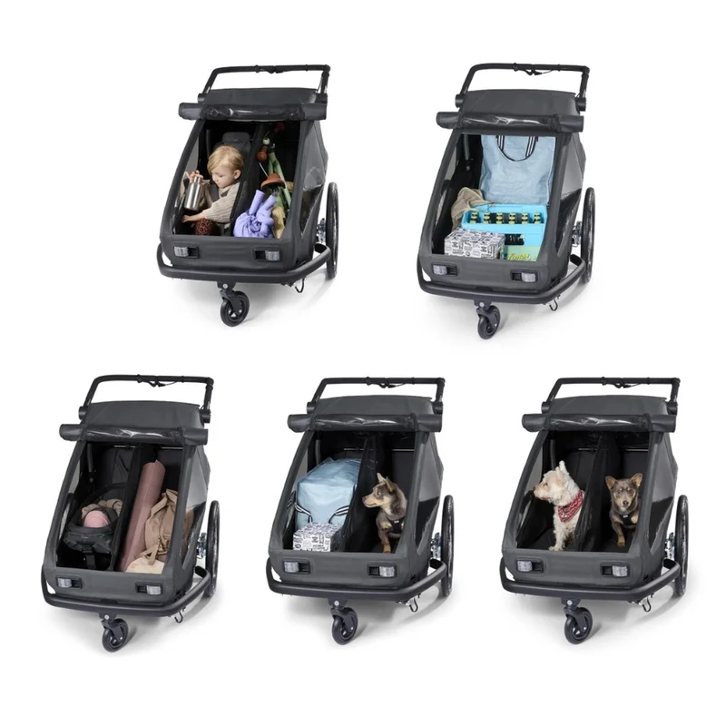 Remorque vélo modulaire Yuuna Croozer 3-en-1 : Enfant, Chien et Cargo