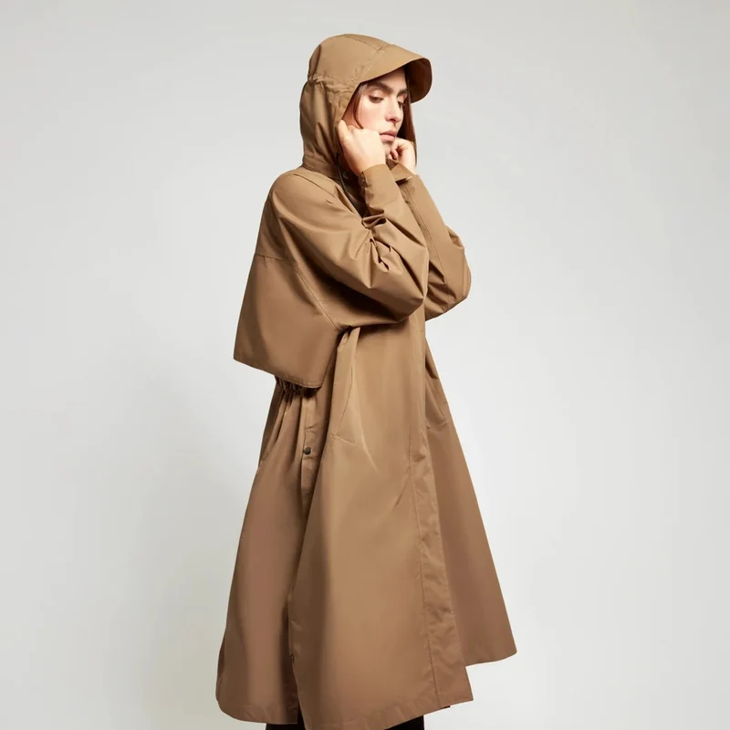 Trench-coat imperméable Fudoon unisexe respirant à taille réglable