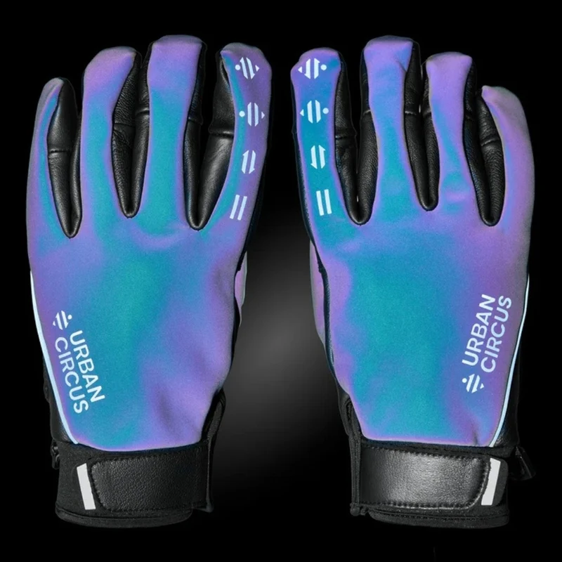 Gants vélo hiver réfléchissants Urban Circus Rainbow