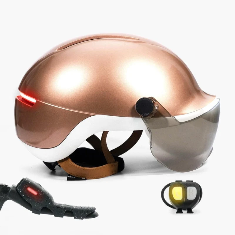 Casque vélo à visière avec Clignotants et Frein Stop Life Overade
