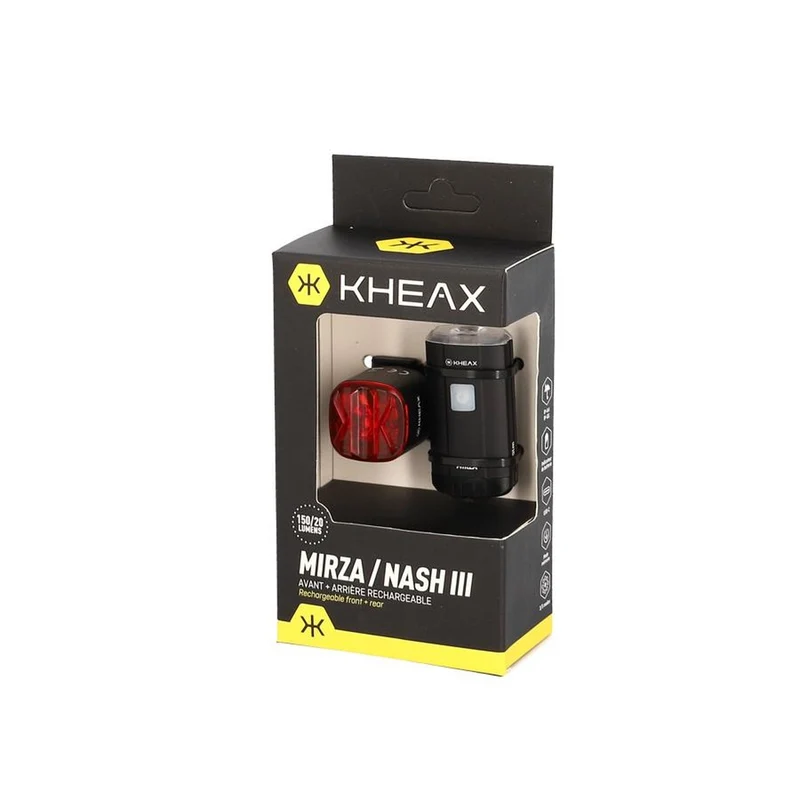 Set éclairage vélo avant et arrière Kheax Mirza / Nash III USB-C