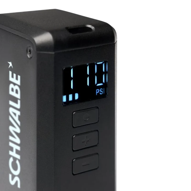 Mini compresseur vélo Schwalbe E-Micro Pump avec écran digital