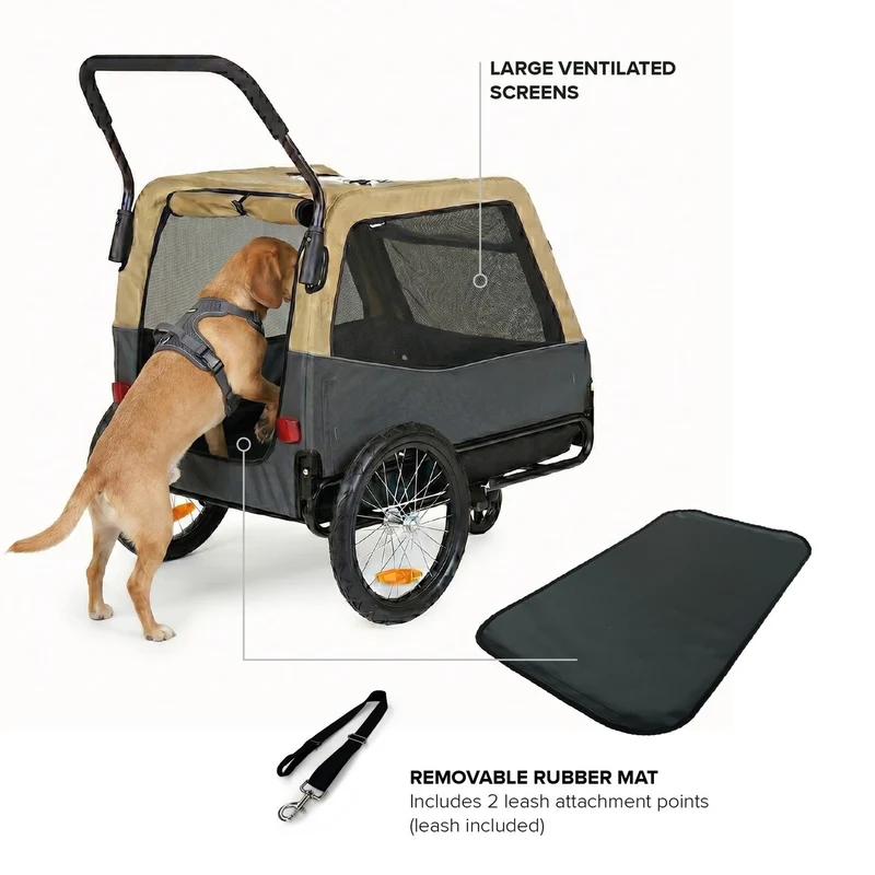 Remorque vélo pour chien 2-en-1 Polisport jusqu’à 45 kg