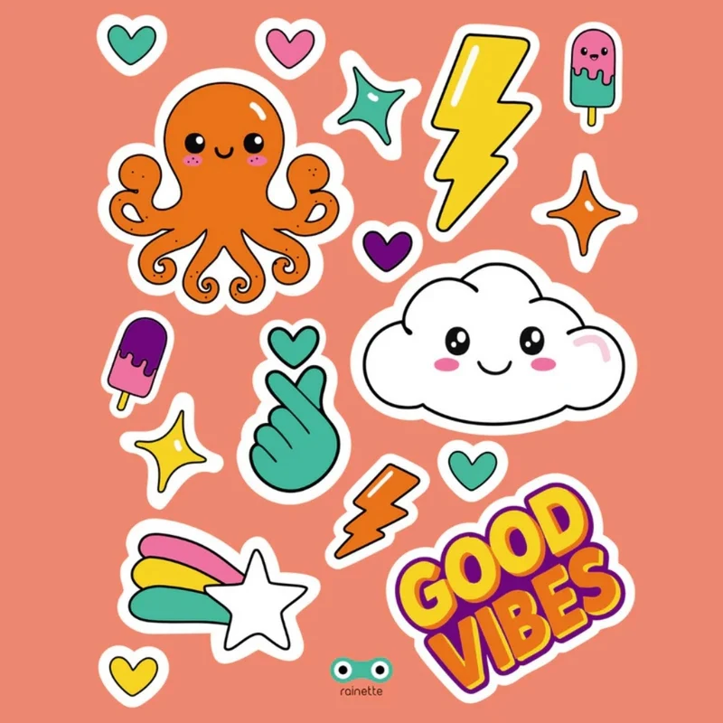 Stickers réfléchissants pour vélo et casque Rainette - animaux, fun, & food