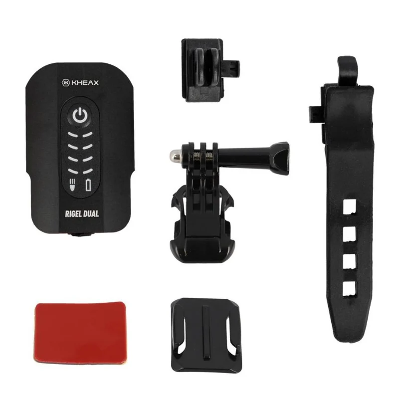 Eclairage avant et arrière pour casque vélo Kheax Rigel Dual 600 Lumens