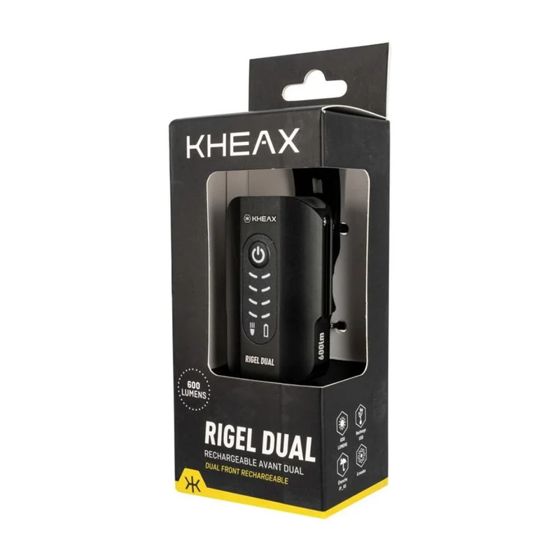 Eclairage avant et arrière pour casque vélo Kheax Rigel Dual 600 Lumens