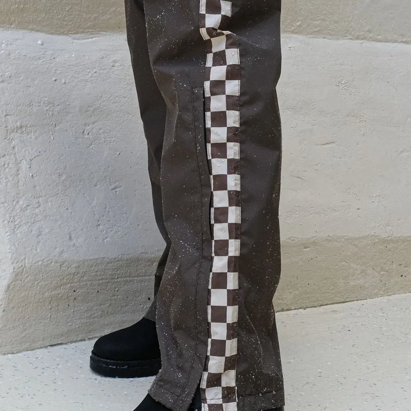 Pantalon de pluie Poule Party adulte Damier Kaki