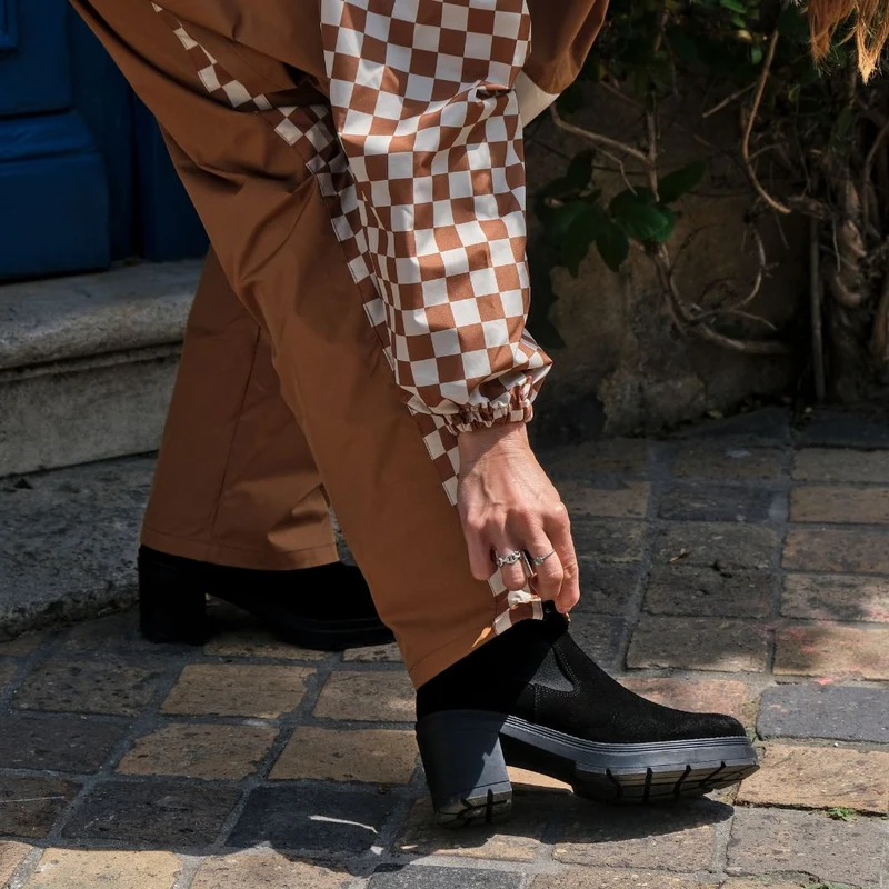 Pantalon de pluie Poule Party adulte Damier Marron