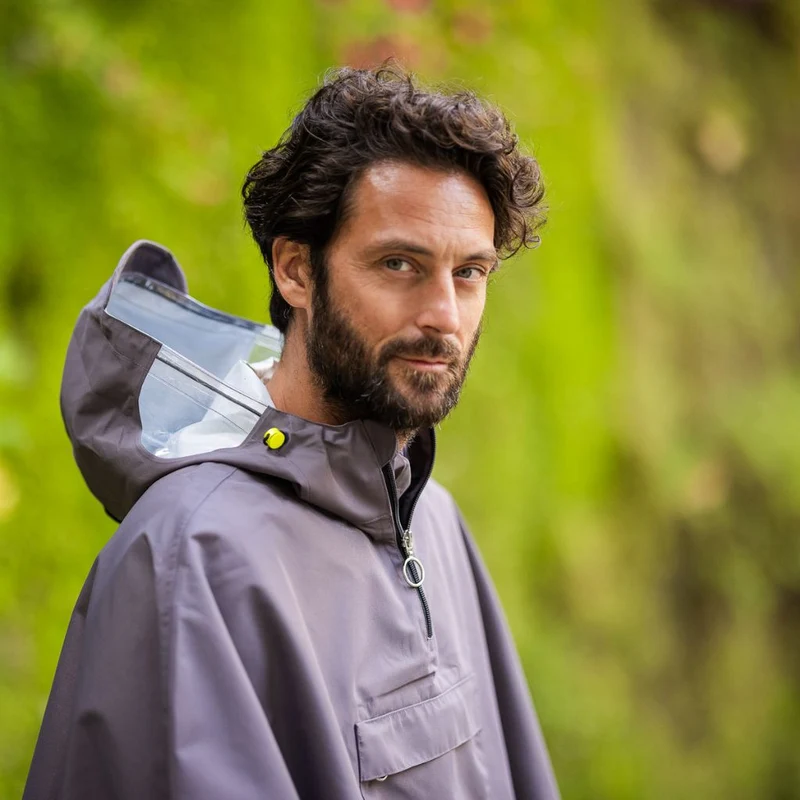 Cape de pluie vélo unisexe Le Temps des Grenouilles - Polyester 100% recyclé