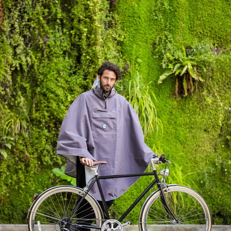 Cape de pluie vélo unisexe Le Temps des Grenouilles - Polyester 100% recyclé